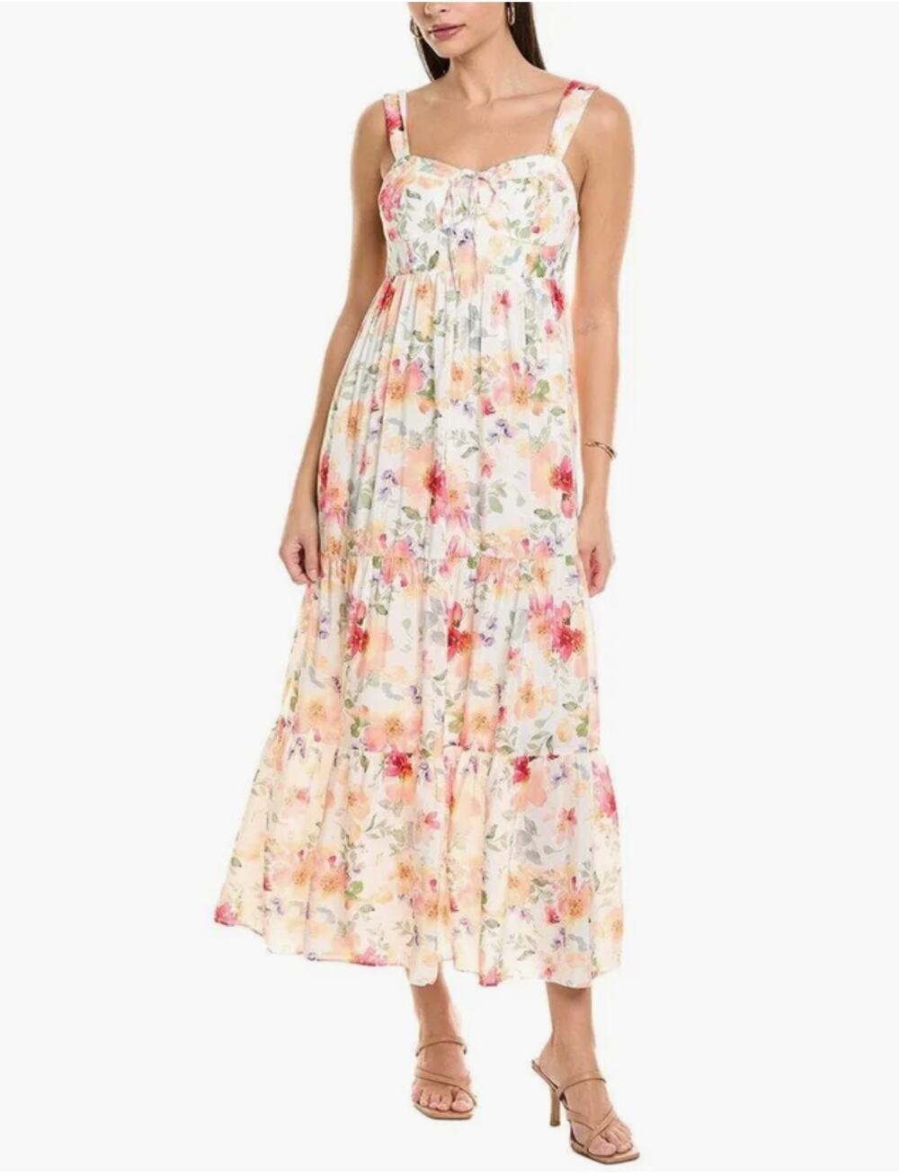 YUMI KIM Charli Floral Tiered Midi Dress // M
